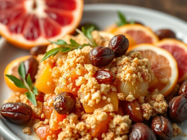 Citruscrumble met dadels