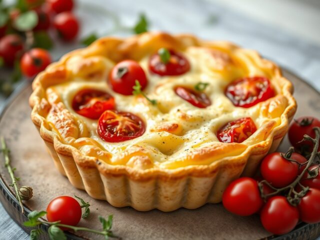 Clafoutis met ricotta en kerstomaatjes