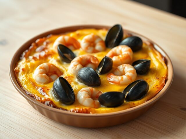 Clafoutis met zeevruchten