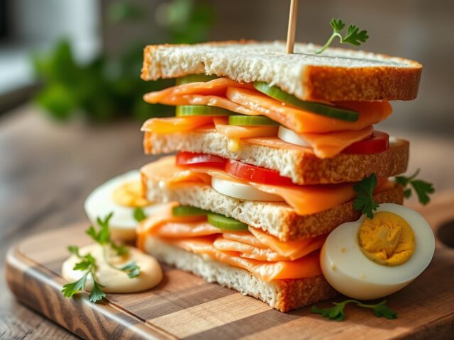 Clubsandwich met mosterdmayo