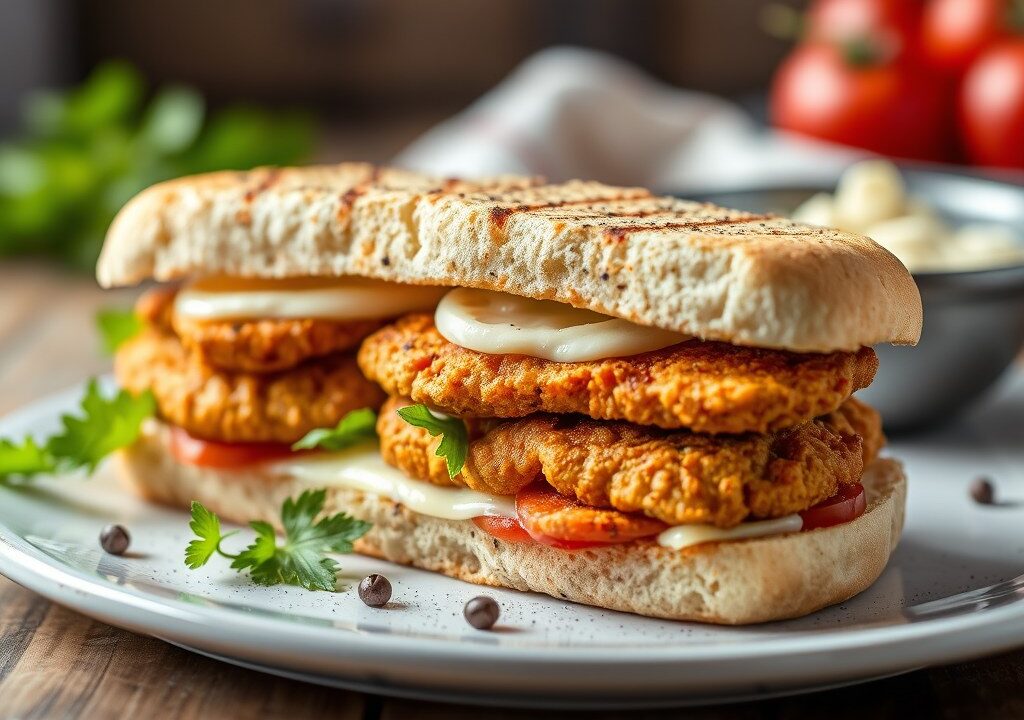 Clubsandwiches met kalkoen, AI-gegenereerde illustratie