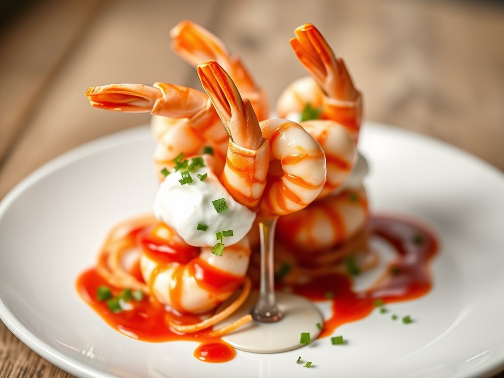 Cocktail crevettes Hollandaise, AI-gegenereerde illustratie