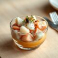 Cocktail van kreeft en Anjou duif met schuim van g