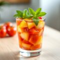 Cocktail van tomaat, sinaasappel en ananas