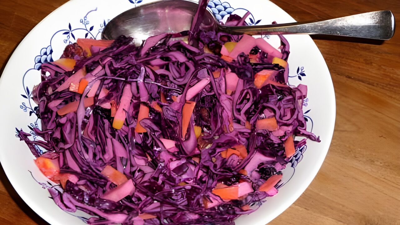Coleslaw van rode kool