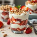Compote van knapperige rabarber met yoghurt