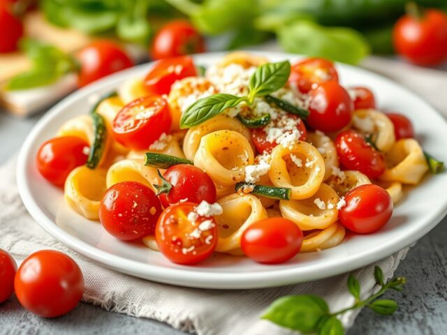 Conchiglie met courgette en kerstomaten