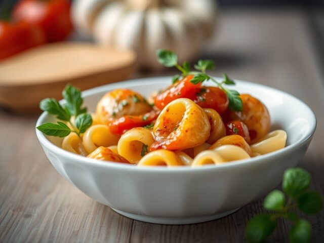 Conchiglie met twee sauzen
