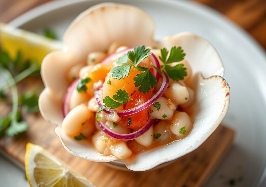 Coquilles – Ceviche – Cocktail, AI-gegenereerde illustratie