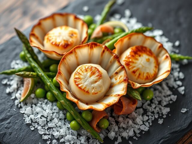 Coquilles in de schelp