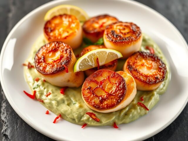 Coquilles met Avocadomayonaise