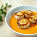 Coquilles St.Jacques met wortelroom