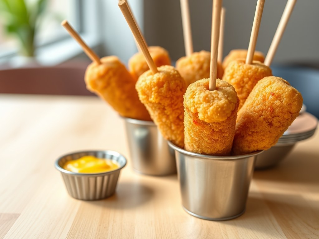 Corndogs, AI-gegenereerde illustratie