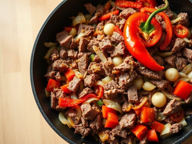Cornedbeef pittig gebakken