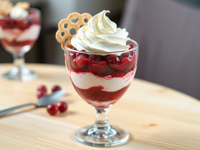 Coupe cranberryroom met kletskoppen