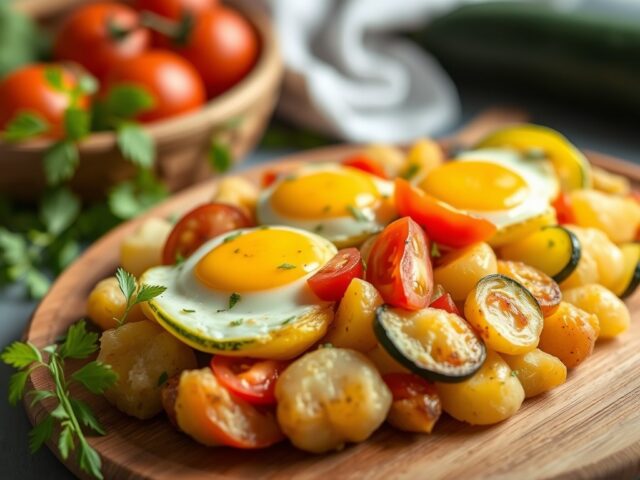 Courgette-aardappelschotel — AI-gegenereerde illustratie