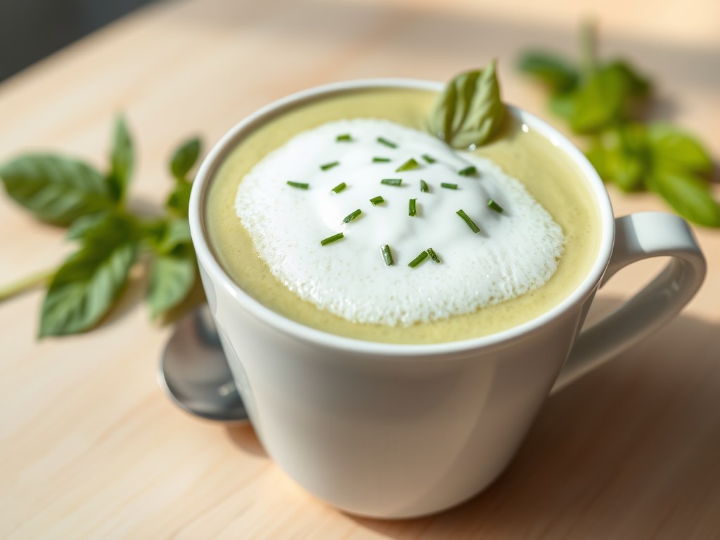 Courgette cappuccino, AI-gegenereerde illustratie