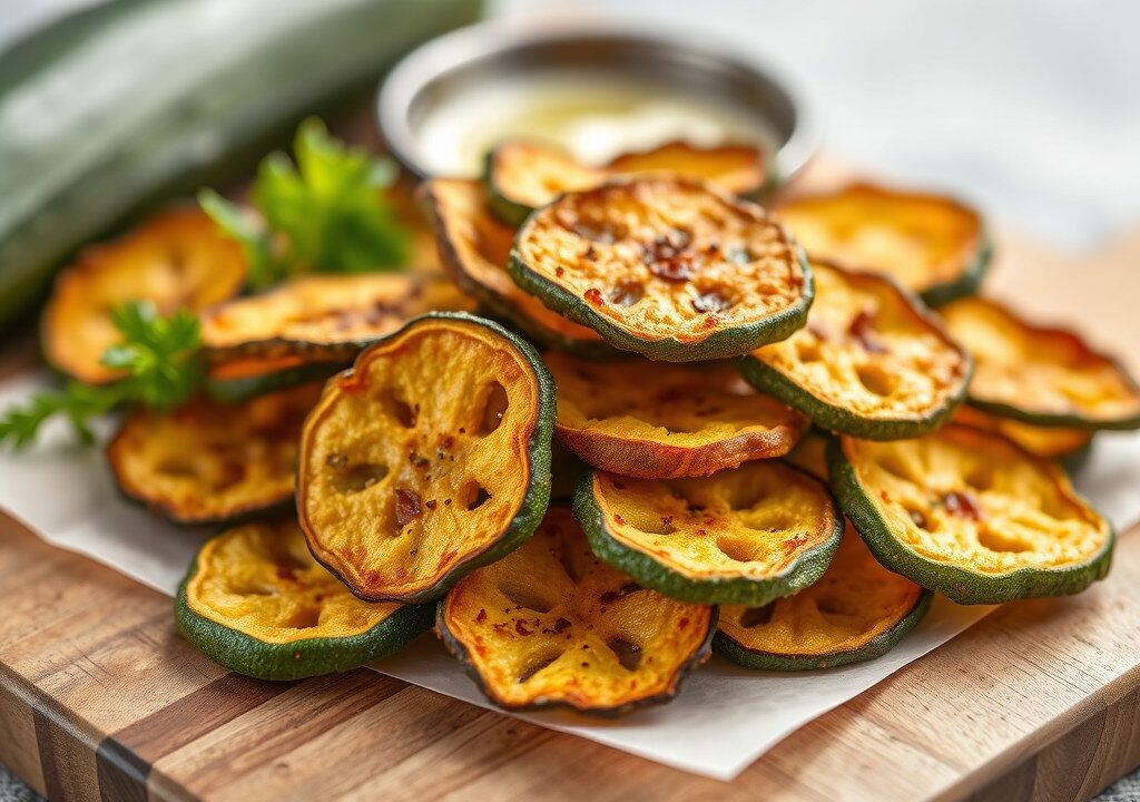 Courgette Chips- Frietjes, AI-gegenereerde illustratie