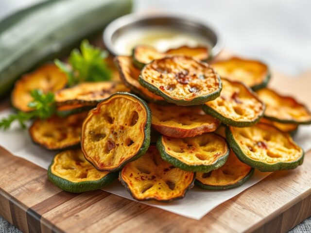 Courgette Chips- Frietjes — AI-gegenereerde illustratie