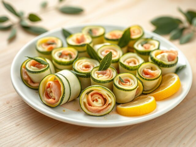 Courgette ham rolletjes