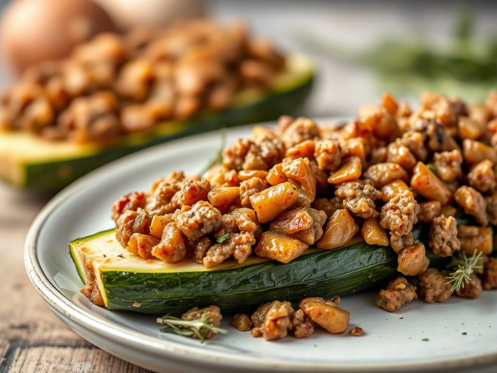 Courgette met gehakt, AI-gegenereerde illustratie