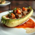 Courgette met vulling van lamsragout