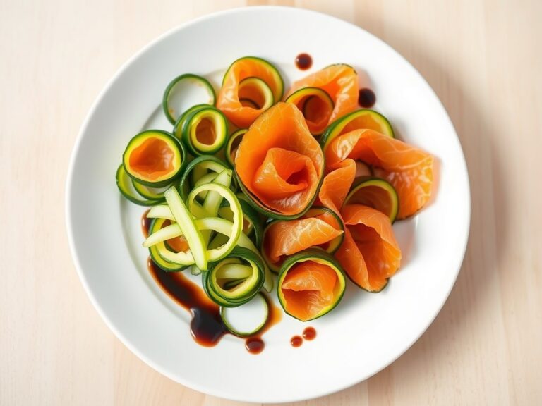 Courgetterolletjes met zalm