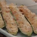 Courgettes gevuld met ham en roomkaas