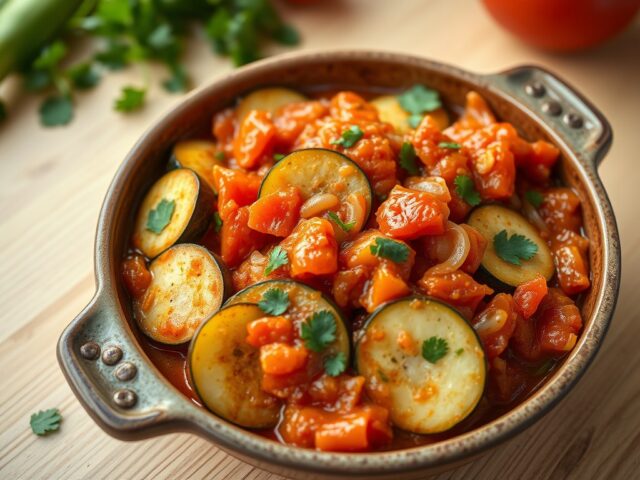 Courgettes in tomatensaus