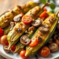 Courgettes met tomaten en champignons