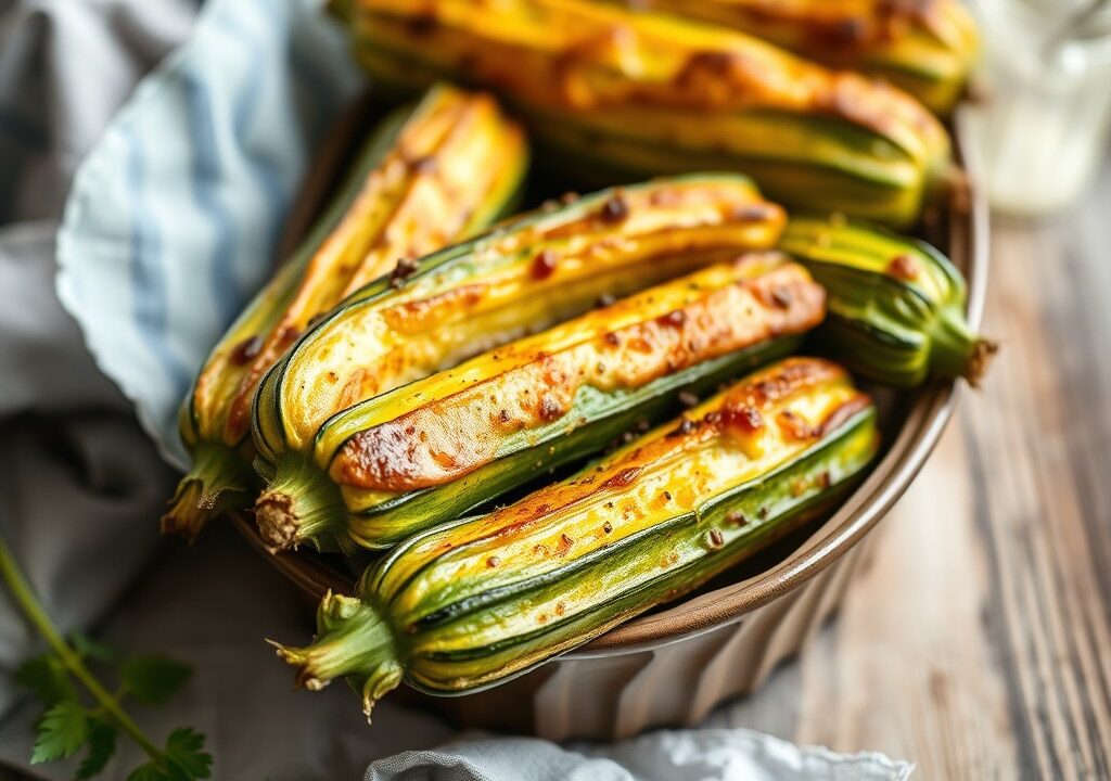 Courgettes uit de oven, AI-gegenereerde illustratie