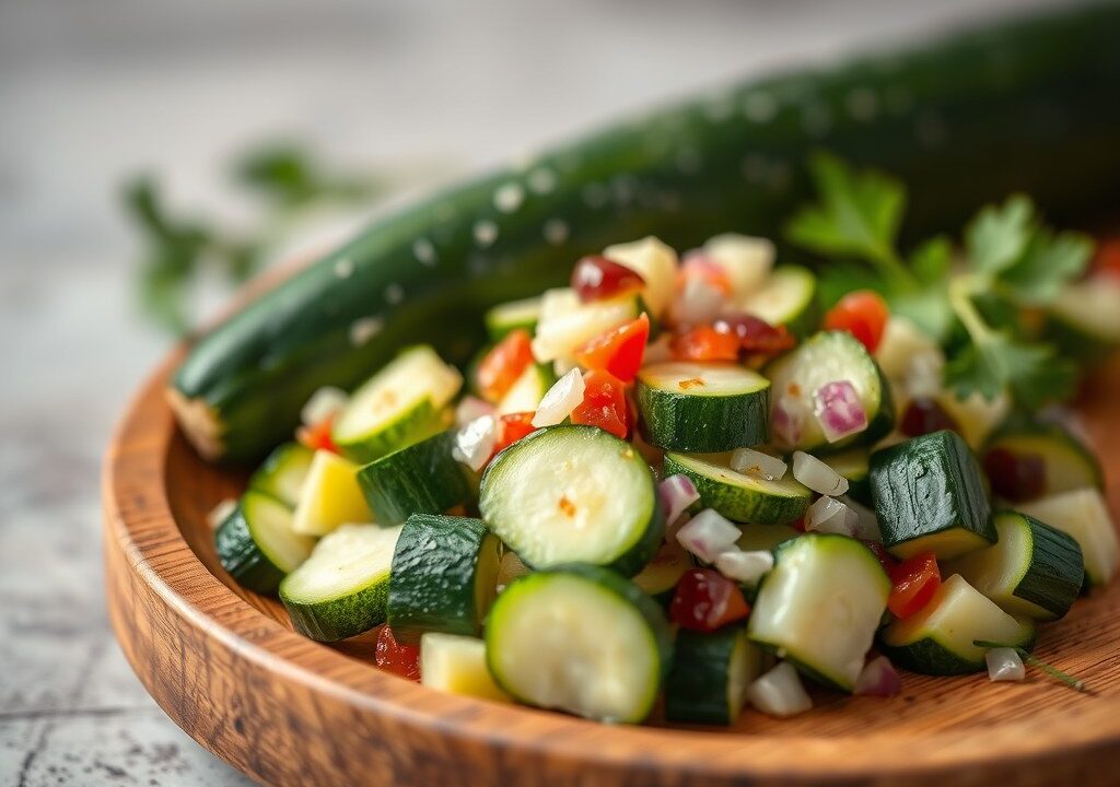 Courgettesalade, AI-gegenereerde illustratie