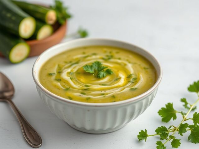 Courgettesoep — AI-gegenereerde illustratie