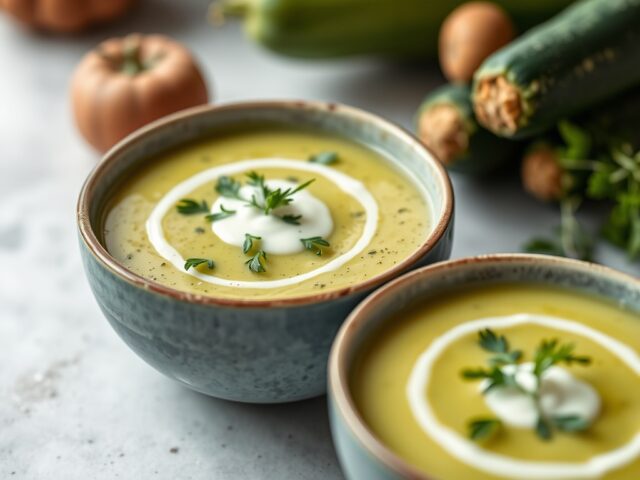 Courgettesoep — AI-gegenereerde illustratie