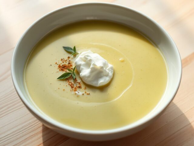 Courgettesoep met ricotta en aardappelen