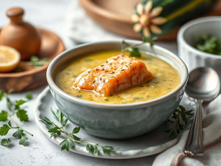 Courgettesoep met zalm