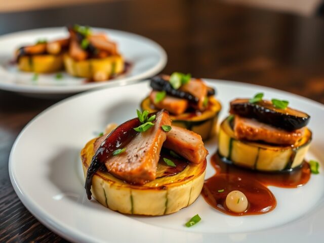 Courgettetaartjes met Konijnfilet
