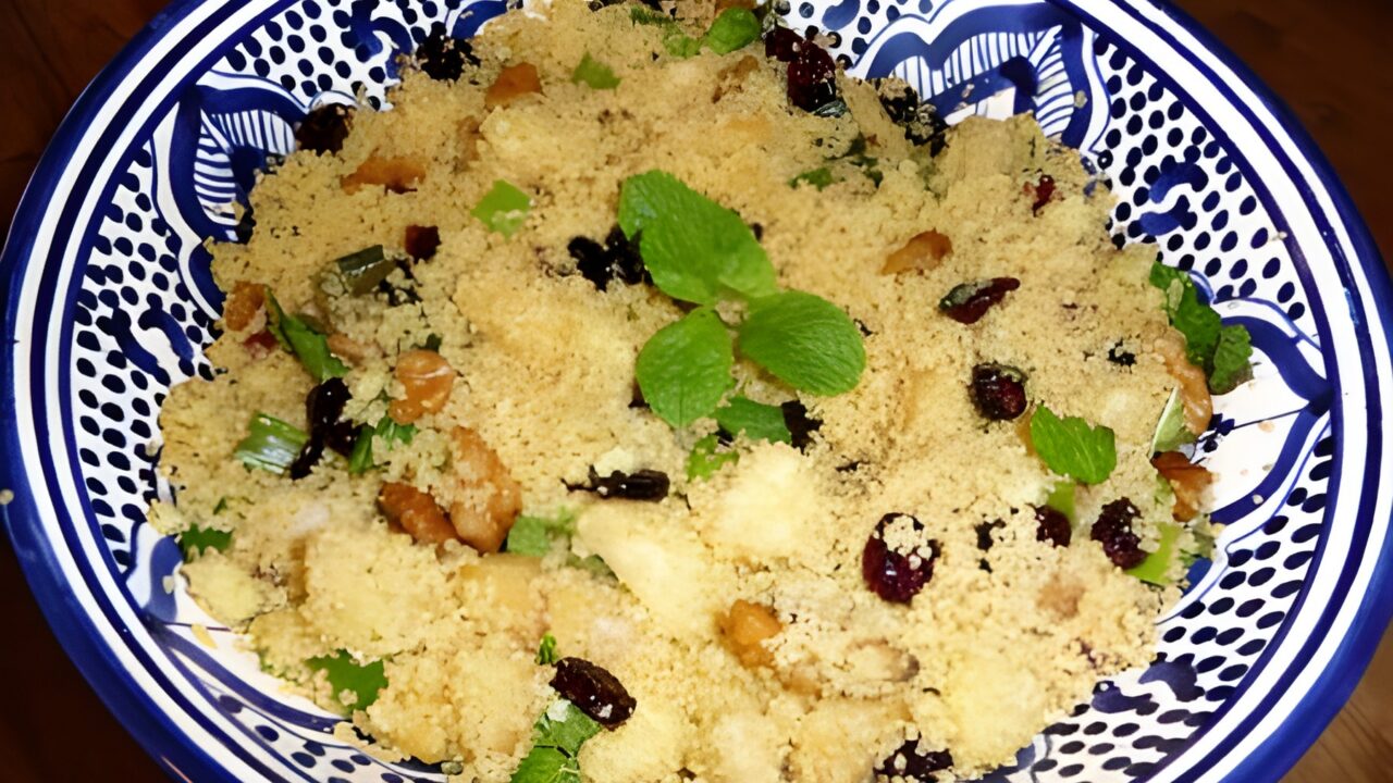 Couscous met appel en cranberry’s