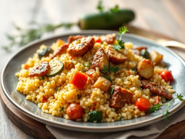 Couscous met kalfsvlees, groenten en dadels