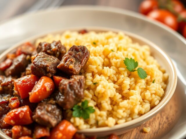Couscous met rundvlees en tomaat