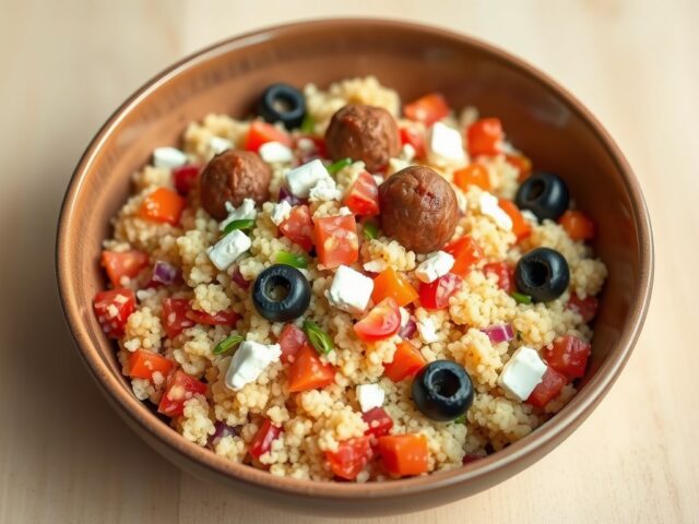 Couscous salade met gehaktballetjes