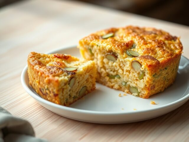 Couscouscake met kaas en prei