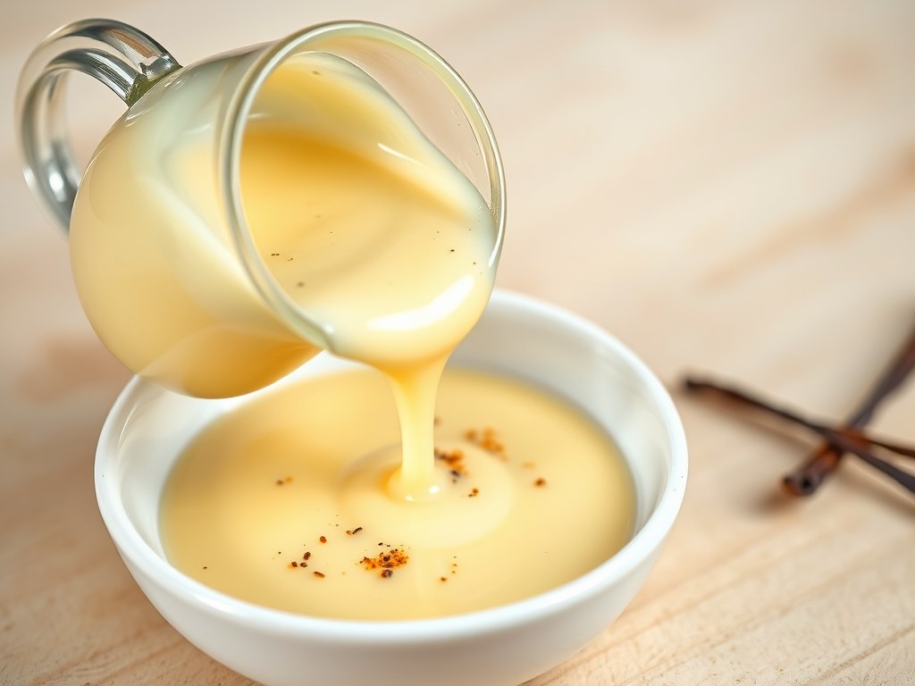 Crême Anglaise – Custard Vla, AI-gegenereerde illustratie