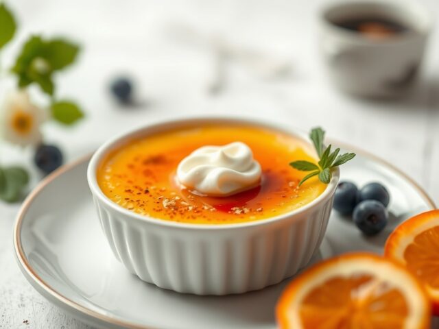 Crème brûlée — AI-gegenereerde illustratie