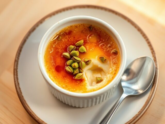Crème brûlée met pistaches