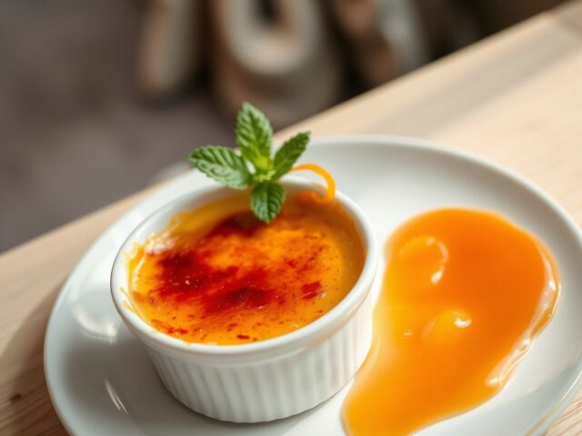 Crème brûlée met vanille en oranjebloesem
