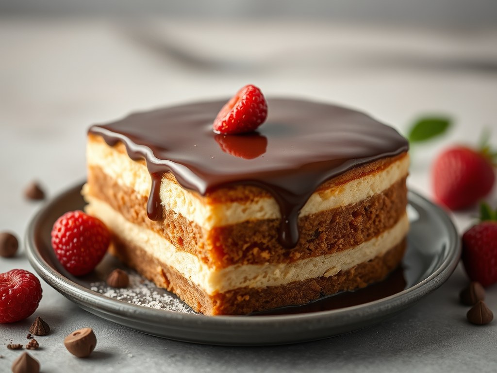 Créme fraïche cake, AI-gegenereerde illustratie