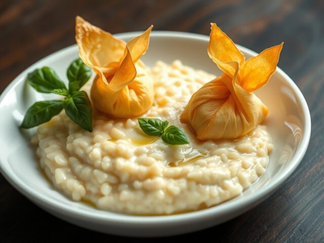 Crèmeuse risotto met gefrituurde langoustinesnoepje