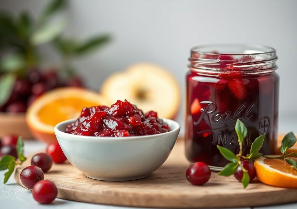Cranberrychutney — AI-gegenereerde illustratie