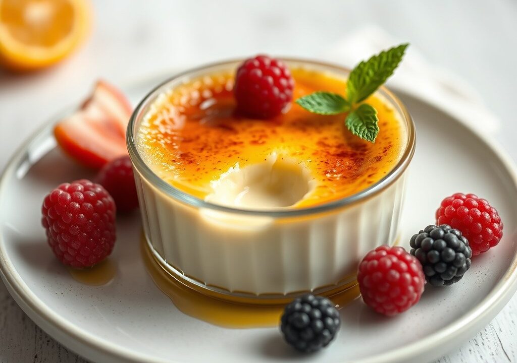 Creme brulee, AI-gegenereerde illustratie